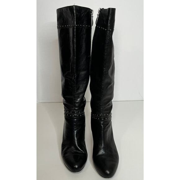 Johnston & Murphy Knee High Bethany Black Leather Boots, Size 8.5 - Picture 3 of 5